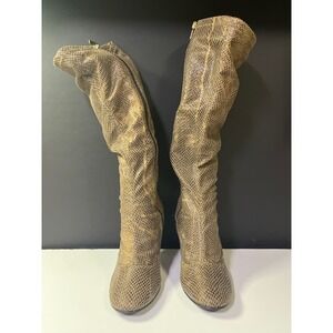 Women's size‎ 7 Collin Stuart metallic python stretch nylon boots